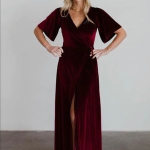 NWT | Baltic Born | Velvet Meghan Wrap Maxi Dress | Mulberry | L